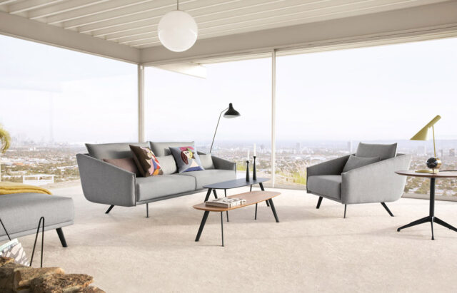 Evolution design -Design meubels-interieurwinkel-design winkel - zetel - sofa - 2zit - stof - grijs - woonkamer sofa - living sofa
