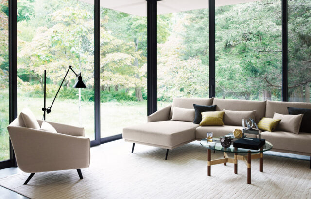 Evolution design -Design meubels-interieurwinkel-design winkel - zetel - sofa - chaise lounge - stof - beige - woonkamer sofa - living sofa