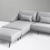 Evolution design -Design meubels-interieurwinkel-design winkel - zetel - sofa - stof - grijs - voetbankje - woonkamer - living - chaise lounge