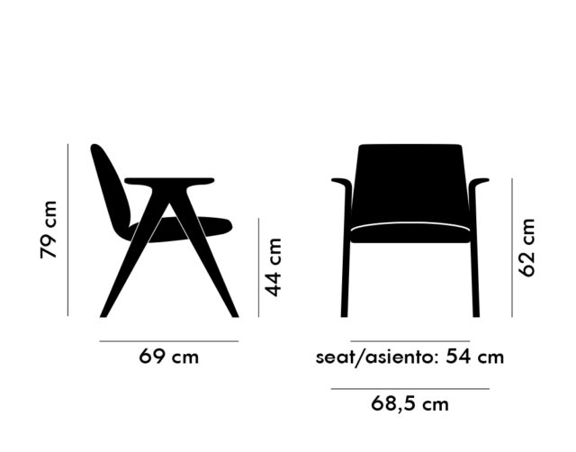Evolution design -Design meubels-interieurwinkel-design winkel - afmeting John fauteuil - plan - fauteuil afmetingen