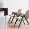 Evolution design -Design meubels-interieurwinkel-design winkel - woonkamer - living - houten poten - grijs - stof - fauteuil