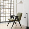 Evolution design -Design meubels-interieurwinkel-design winkel - woonkamer - living - zwarte poten - groen - stof - fauteuil